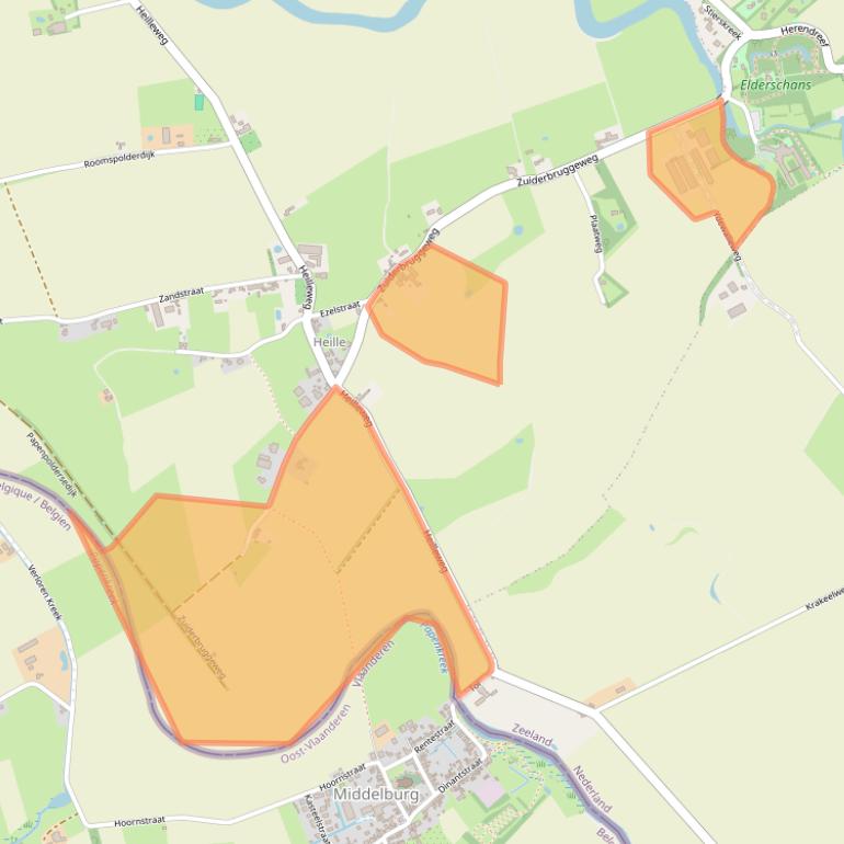 Kaart van postcodegebied 4524KJ.