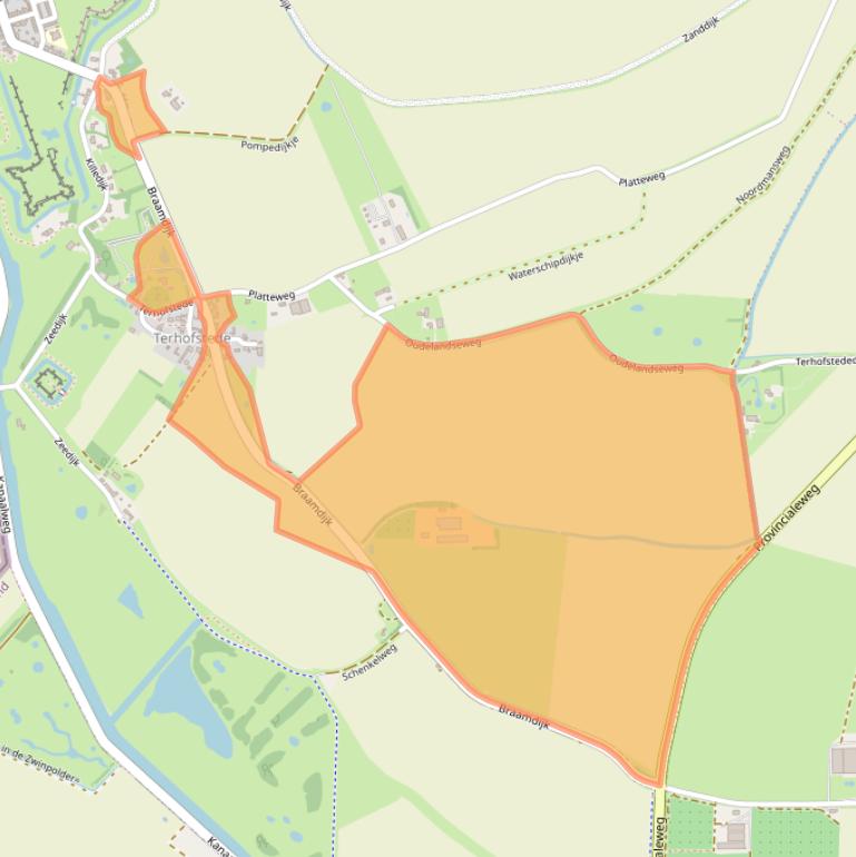 Kaart van postcodegebied 4525LG.