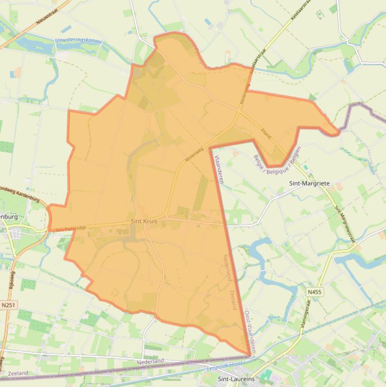 Kaart van postcodegebied 4528.