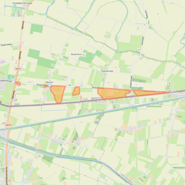Kaart van postcodegebied 4529JG.
