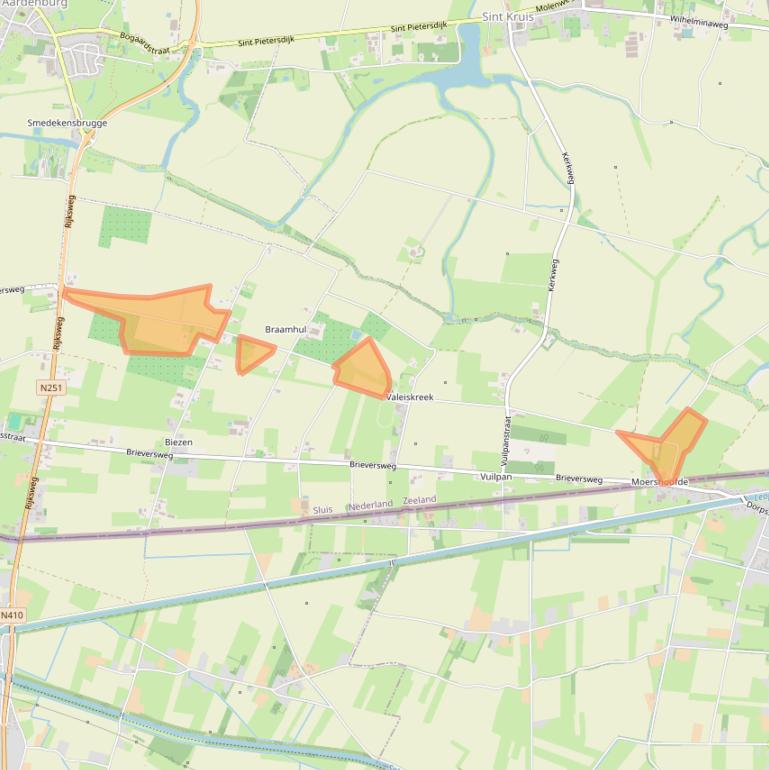 Kaart van postcodegebied 4529JL.