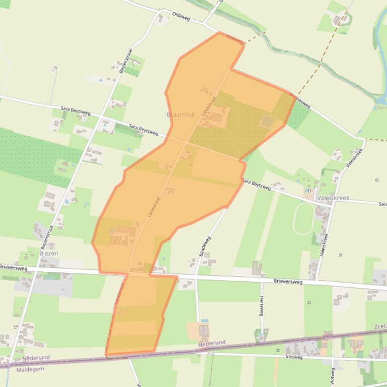 Kaart van postcodegebied 4529JM.
