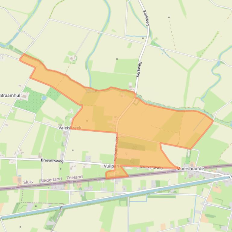 Kaart van postcodegebied 4529JS.