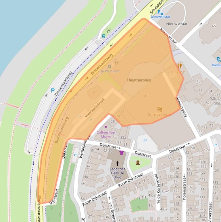 Kaart van postcodegebied 4531AW.