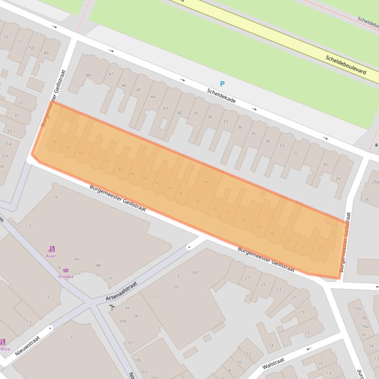 Kaart van postcodegebied 4531EC.