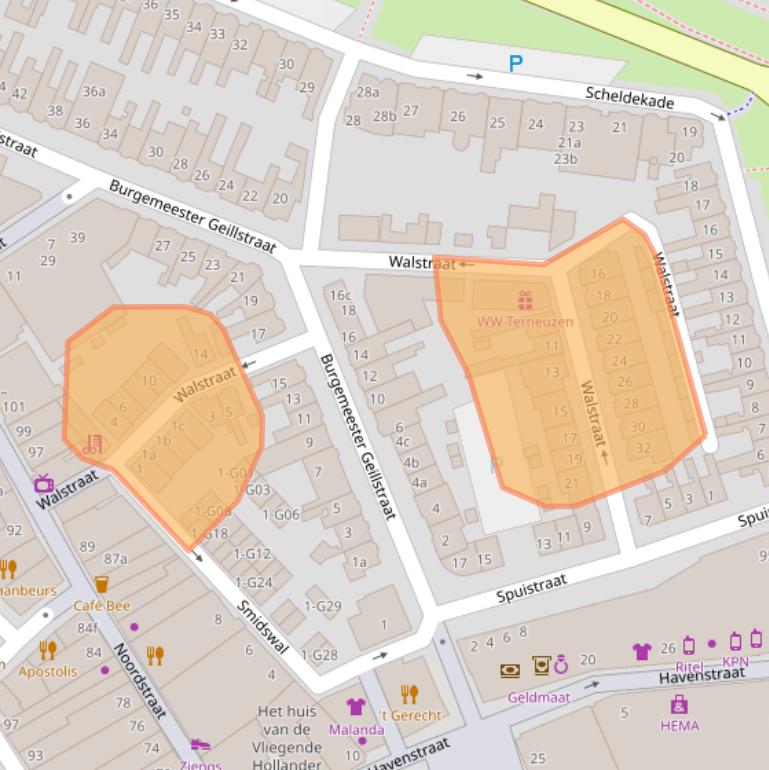 Kaart van postcodegebied 4531ED.