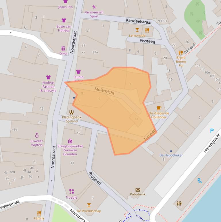 Kaart van postcodegebied 4531EZ.