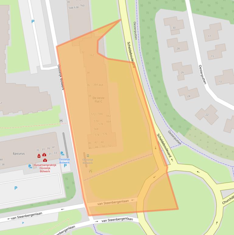 Kaart van postcodegebied 4531GX.