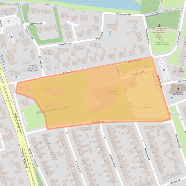 Kaart van postcodegebied 4532AE.