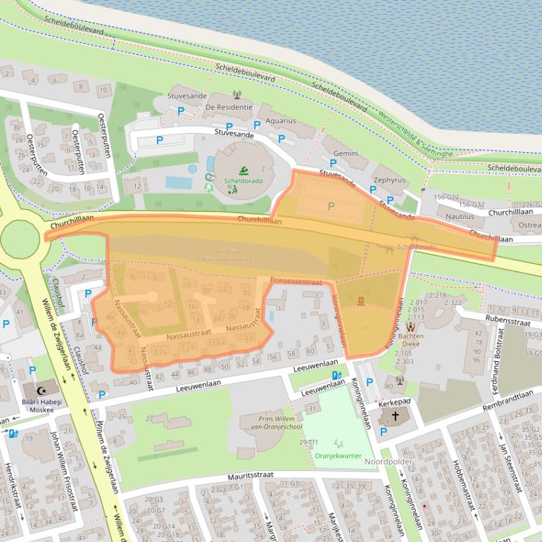 Kaart van postcodegebied 4532AH.