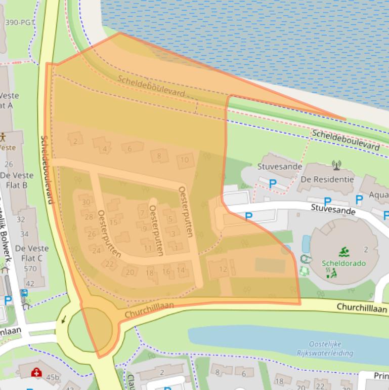 Kaart van postcodegebied 4532AK.