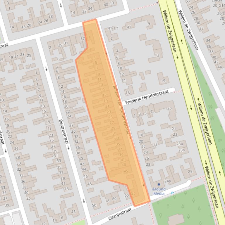 Kaart van postcodegebied 4532AX.