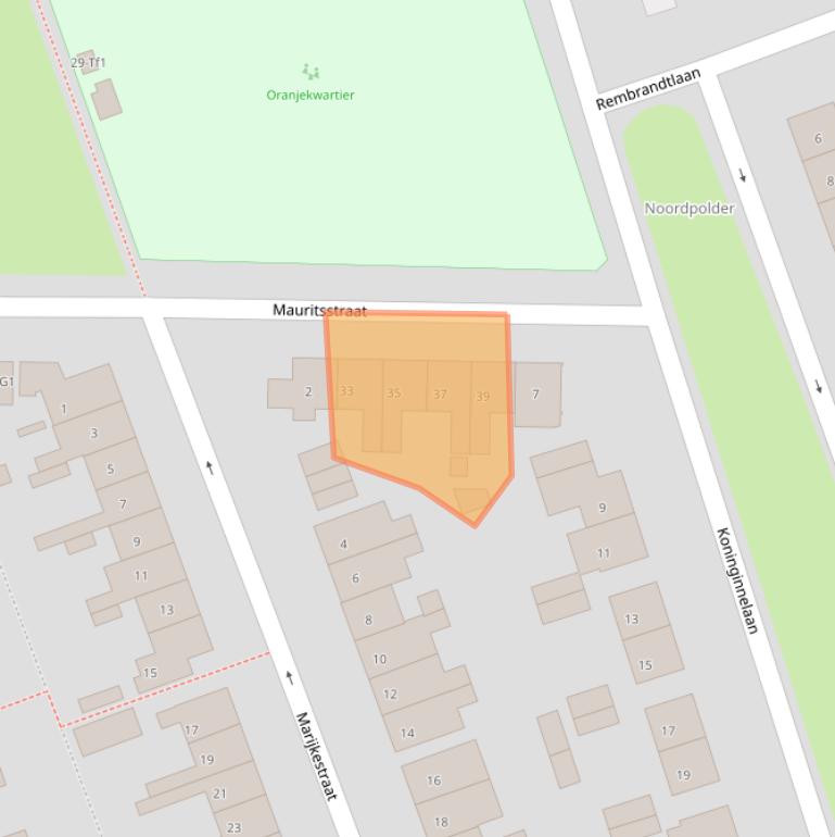 Kaart van postcodegebied 4532BE.