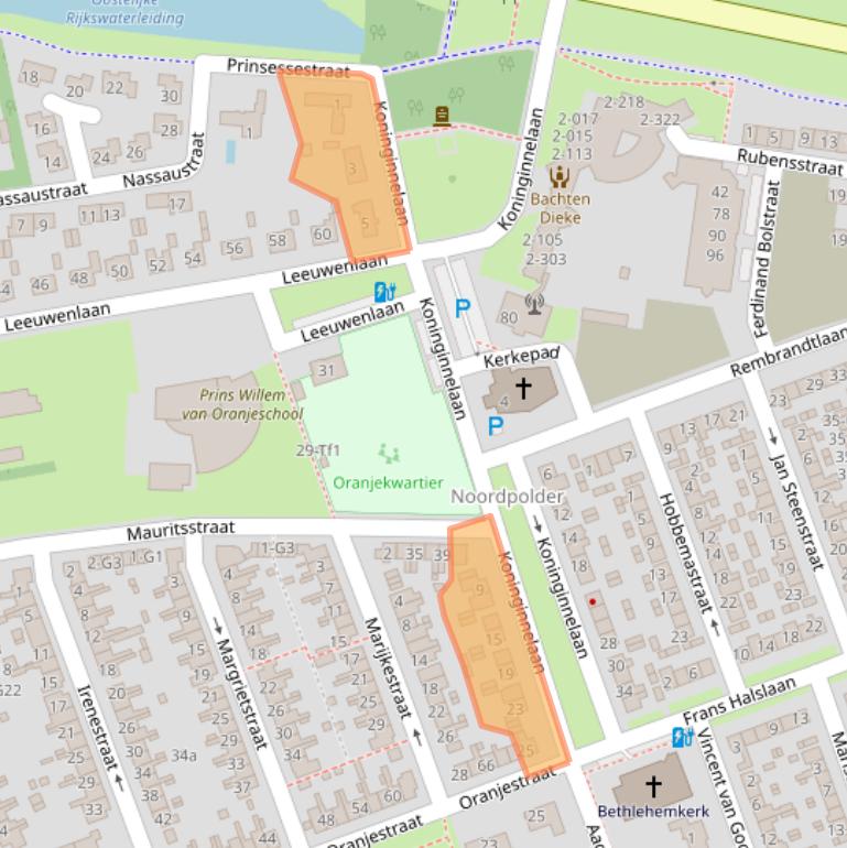 Kaart van postcodegebied 4532BN.