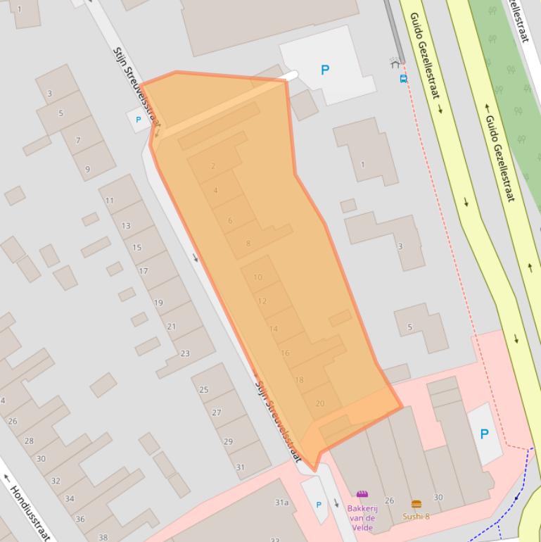 Kaart van postcodegebied 4532CD.