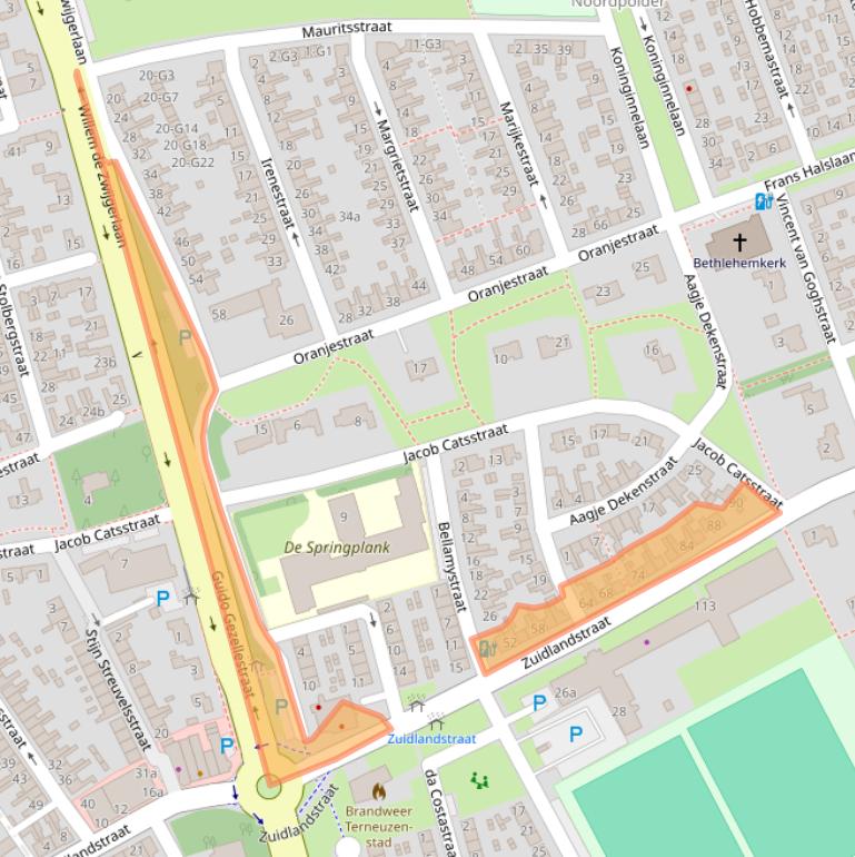 Kaart van postcodegebied 4532CL.