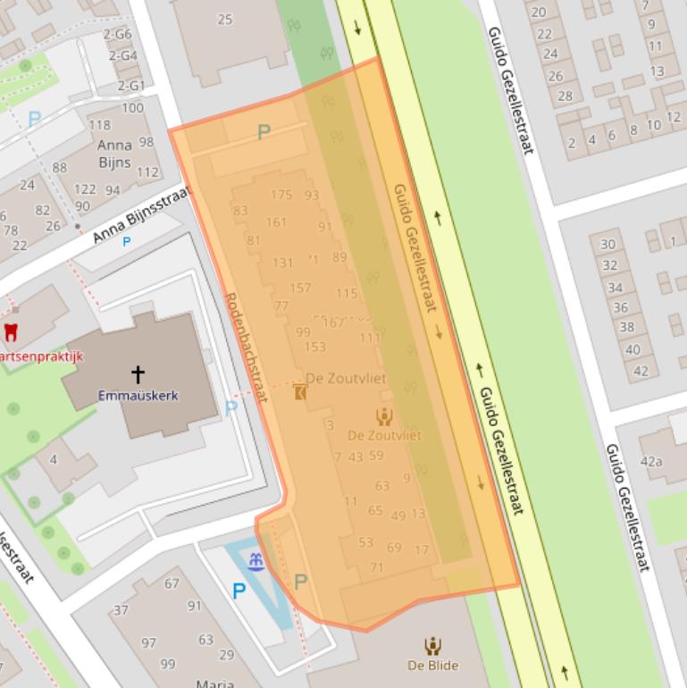 Kaart van postcodegebied 4532CX.