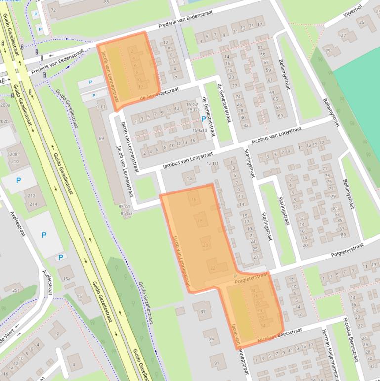 Kaart van postcodegebied 4532EZ.
