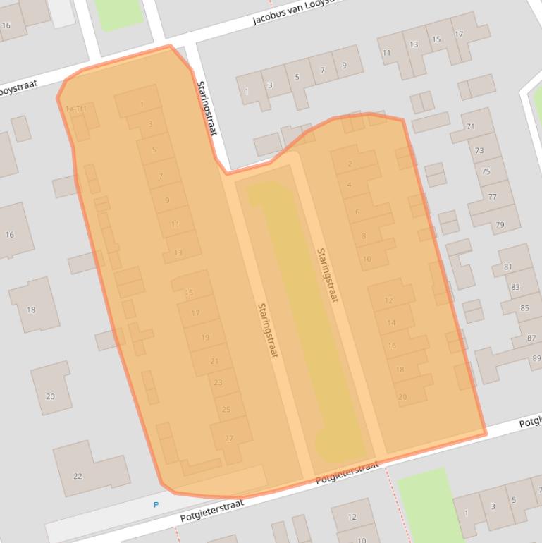 Kaart van postcodegebied 4532GD.