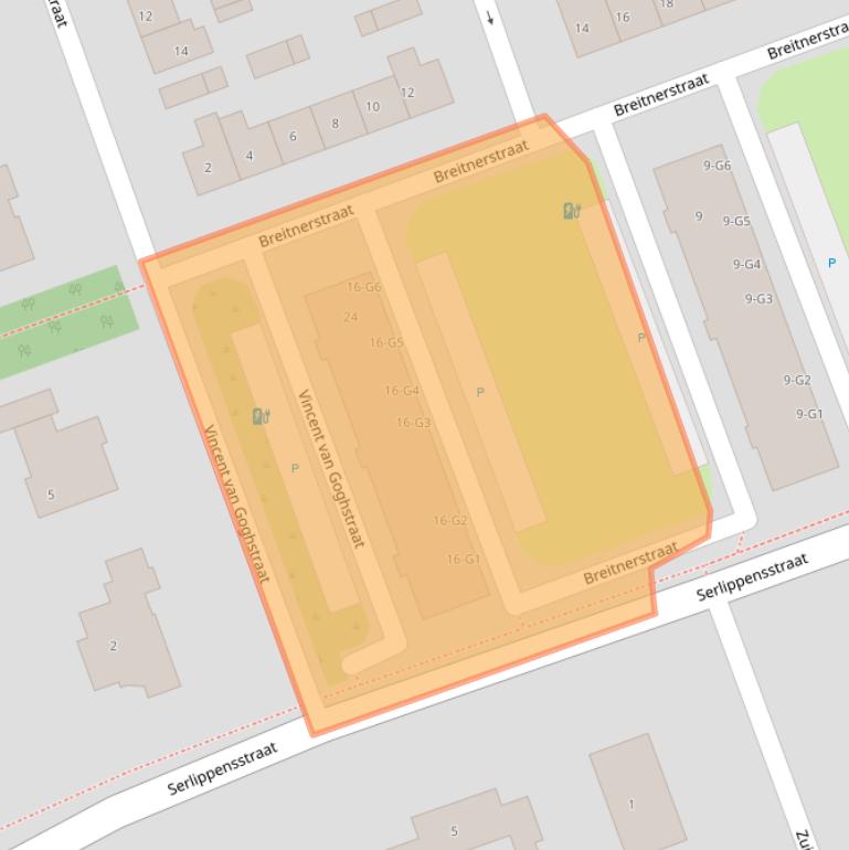 Kaart van postcodegebied 4532GR.