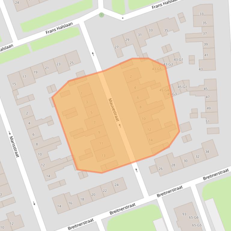 Kaart van postcodegebied 4532GZ.