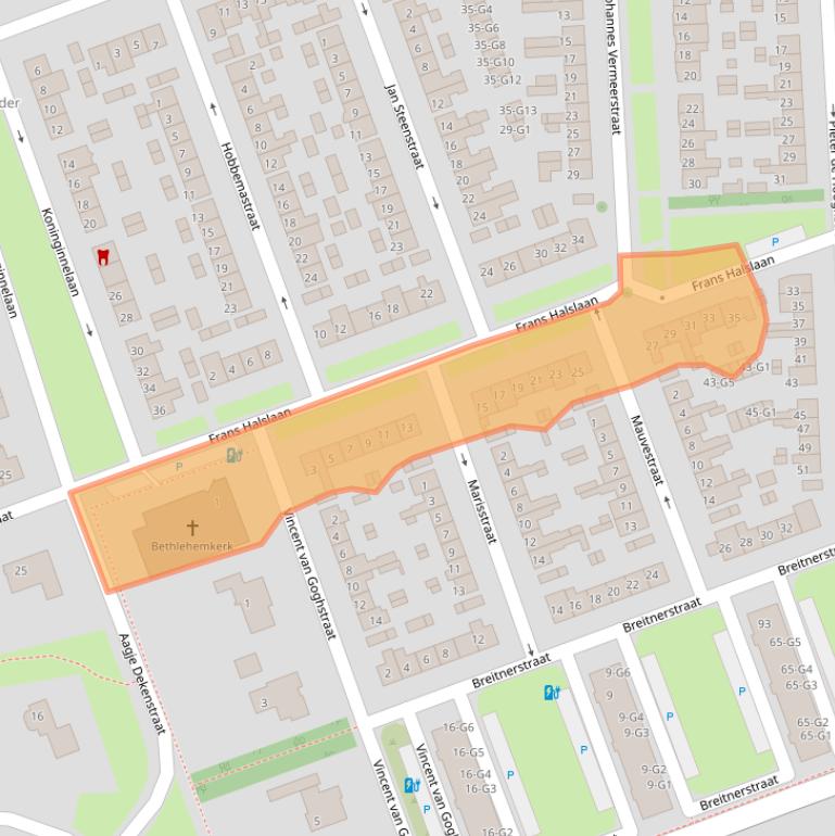 Kaart van postcodegebied 4532HA.