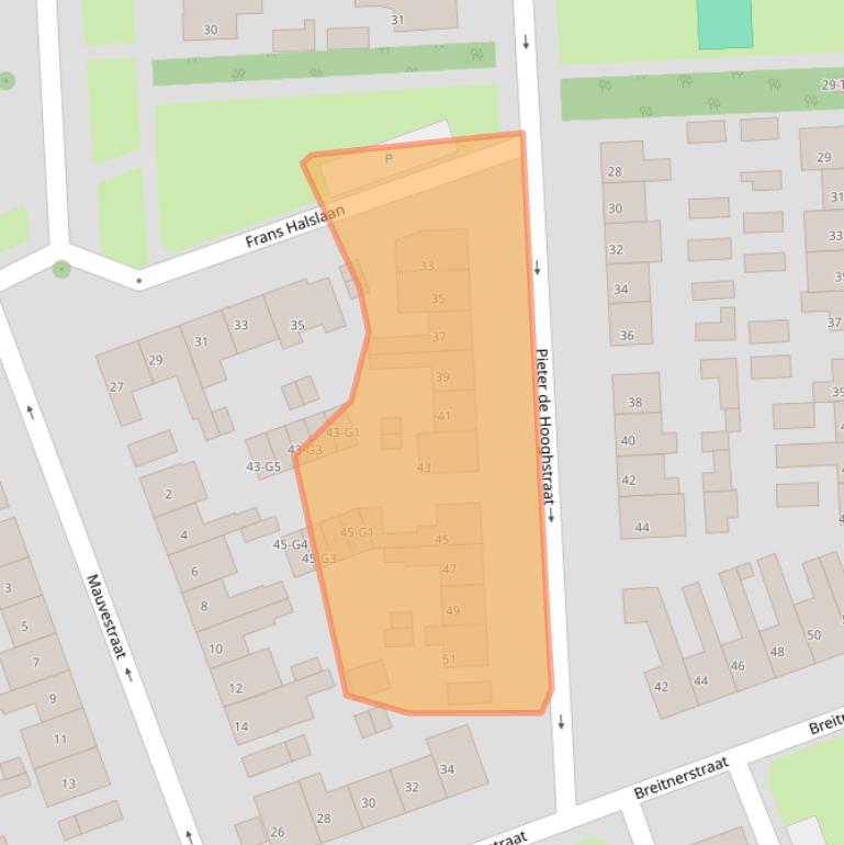 Kaart van postcodegebied 4532HJ.