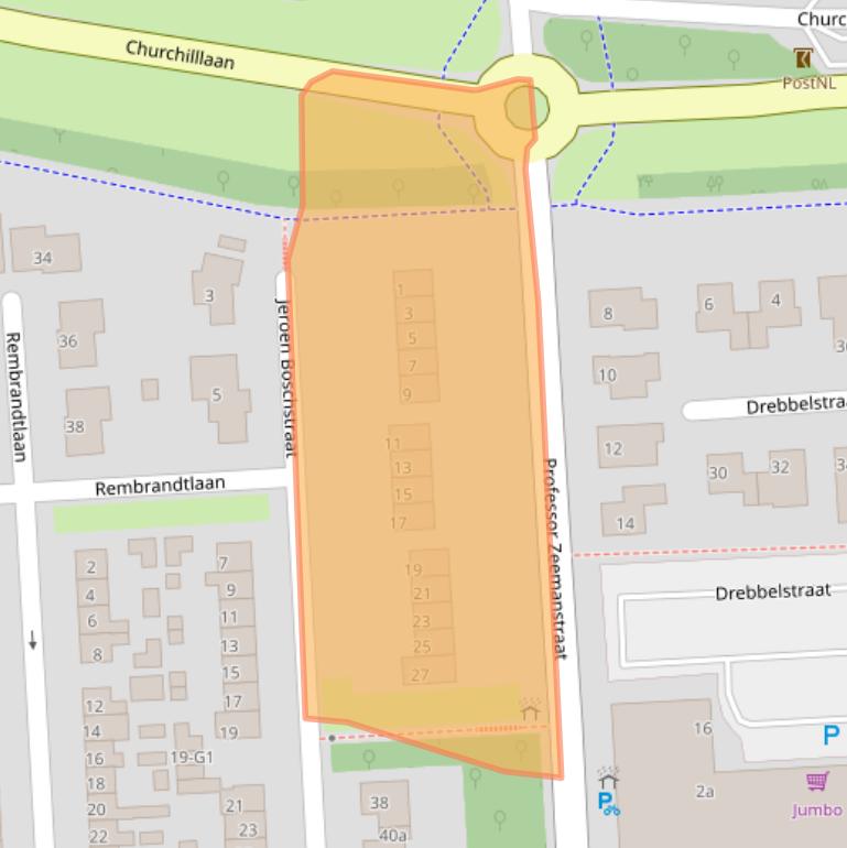 Kaart van postcodegebied 4532JL.