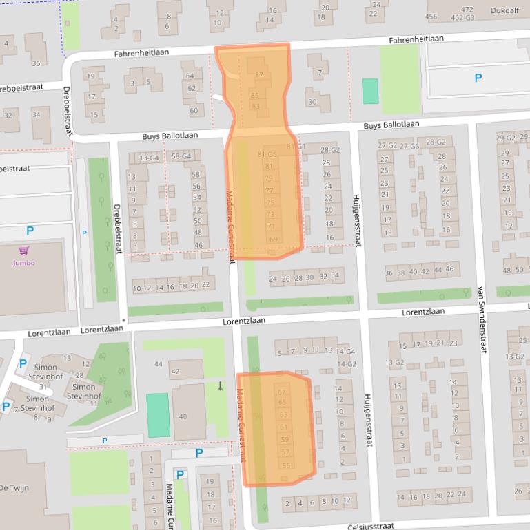Kaart van postcodegebied 4532JX.