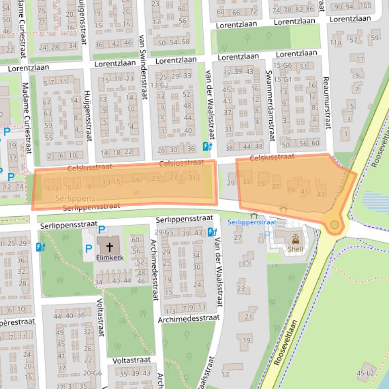 Kaart van postcodegebied 4532KV.