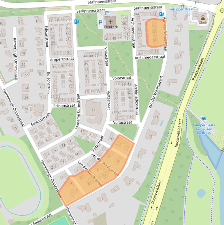 Kaart van postcodegebied 4532LC.