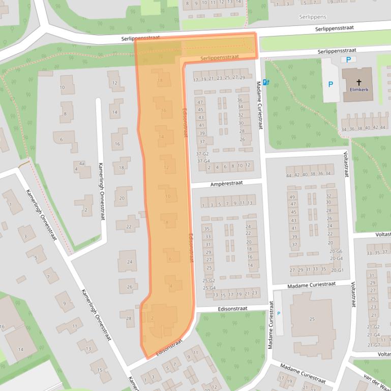 Kaart van postcodegebied 4532LM.