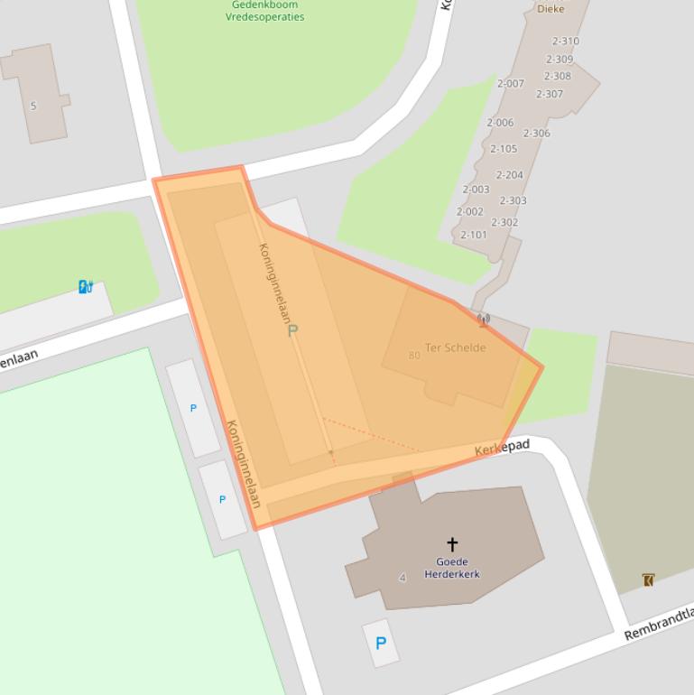 Kaart van postcodegebied 4532ZA.