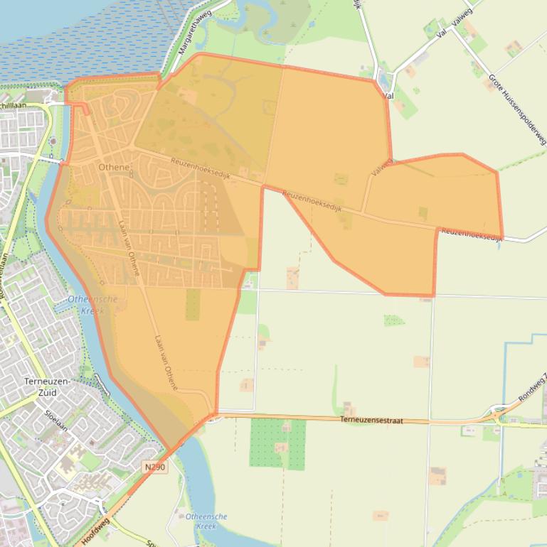 Kaart van postcodegebied 4533.