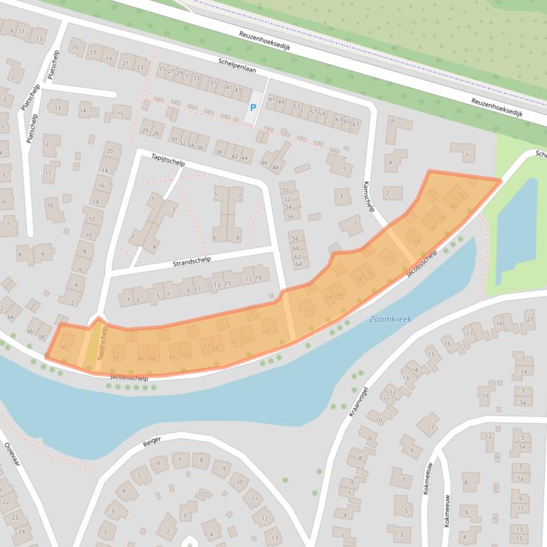 Kaart van postcodegebied 4533DR.