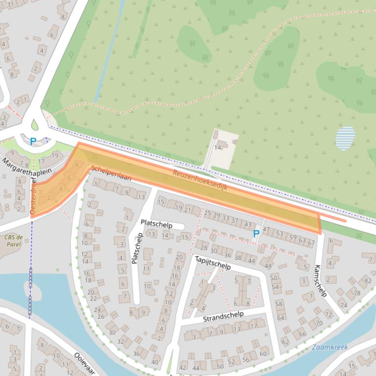 Kaart van postcodegebied 4533DV.