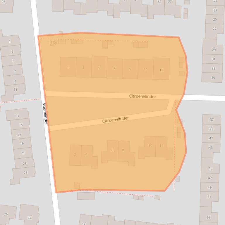 Kaart van postcodegebied 4533HK.