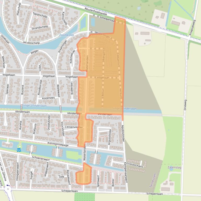 Kaart van postcodegebied 4533JT.