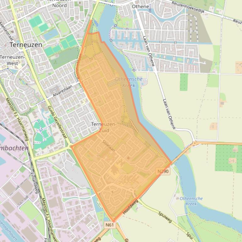 Kaart van postcodegebied 4535.