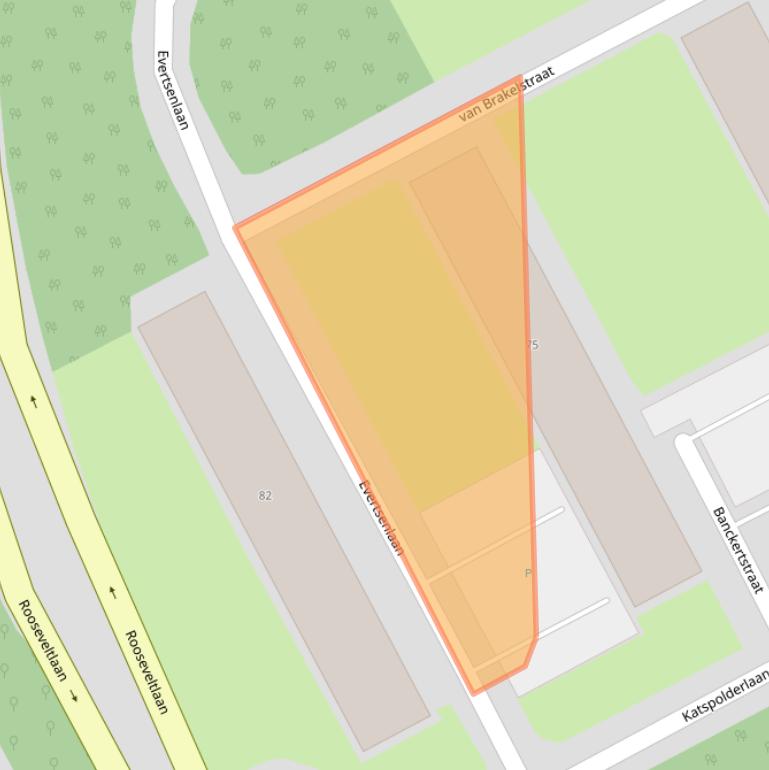 Kaart van postcodegebied 4535AJ.