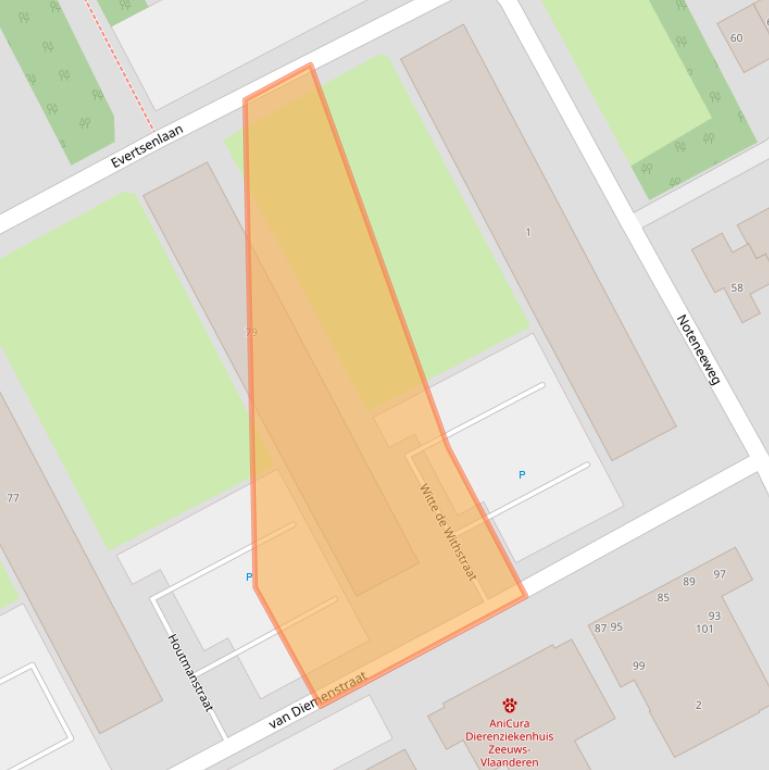 Kaart van postcodegebied 4535AM.