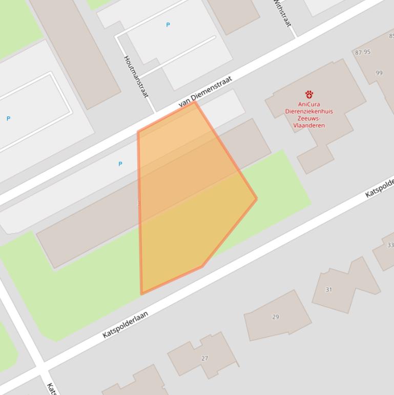 Kaart van postcodegebied 4535AP.