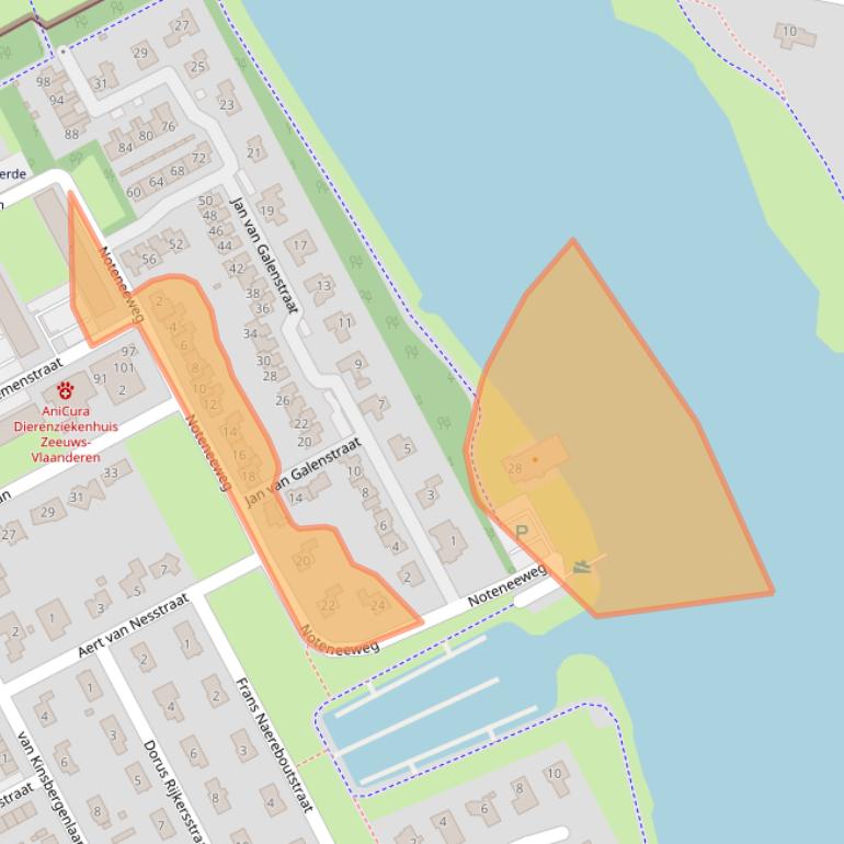 Kaart van postcodegebied 4535AS.