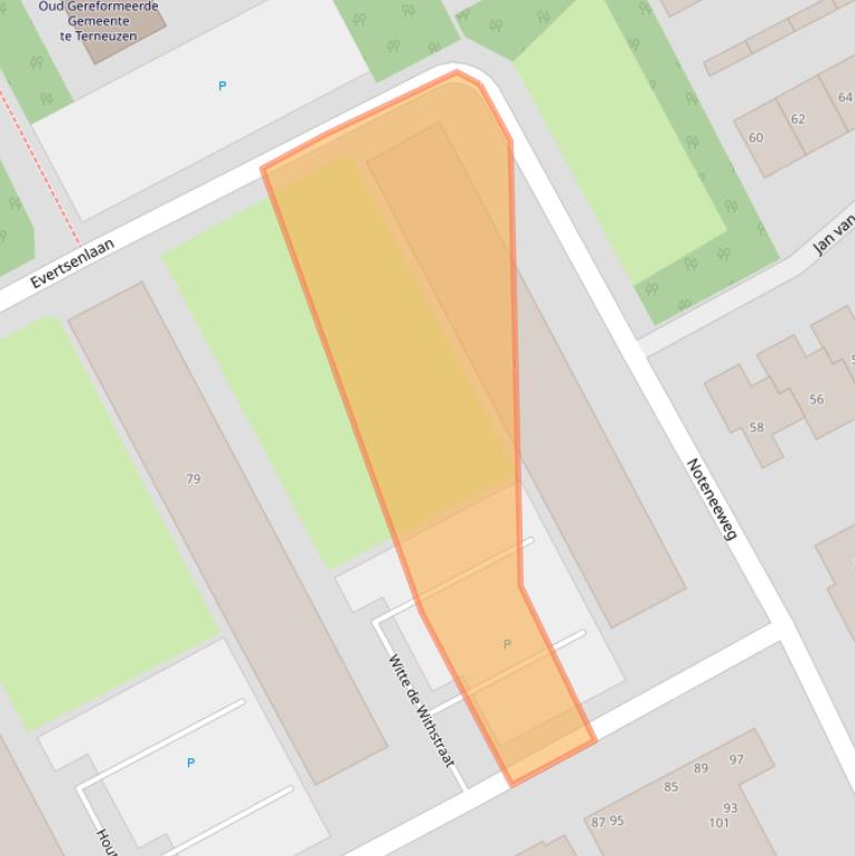 Kaart van postcodegebied 4535AT.