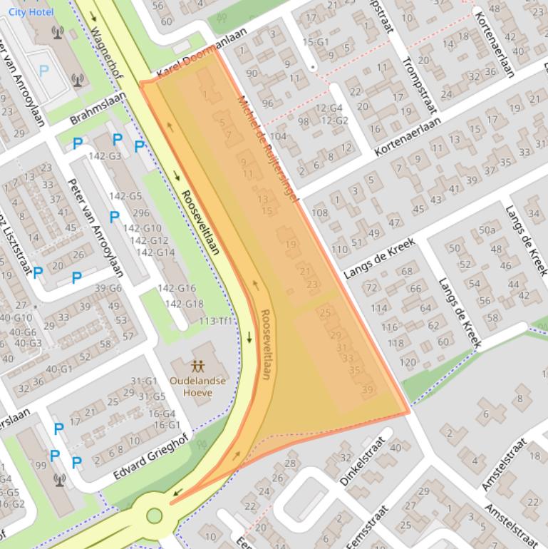 Kaart van postcodegebied 4535AW.