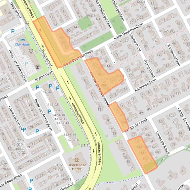 Kaart van postcodegebied 4535AZ.
