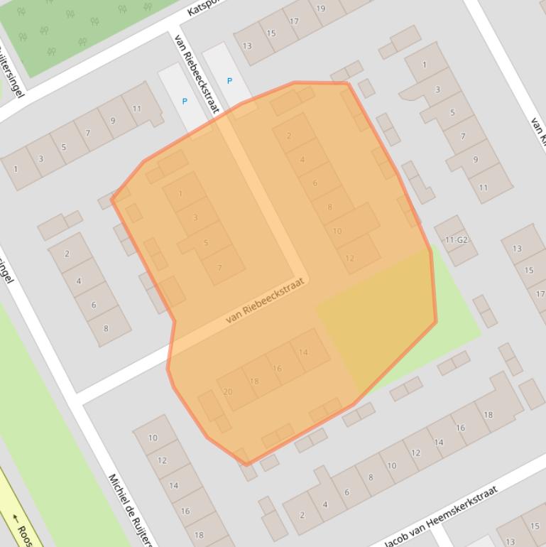 Kaart van postcodegebied 4535BA.