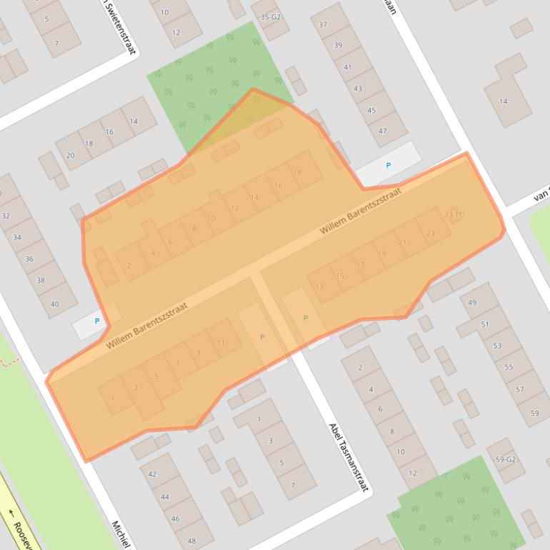 Kaart van postcodegebied 4535BD.