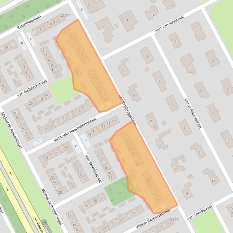 Kaart van postcodegebied 4535BG.