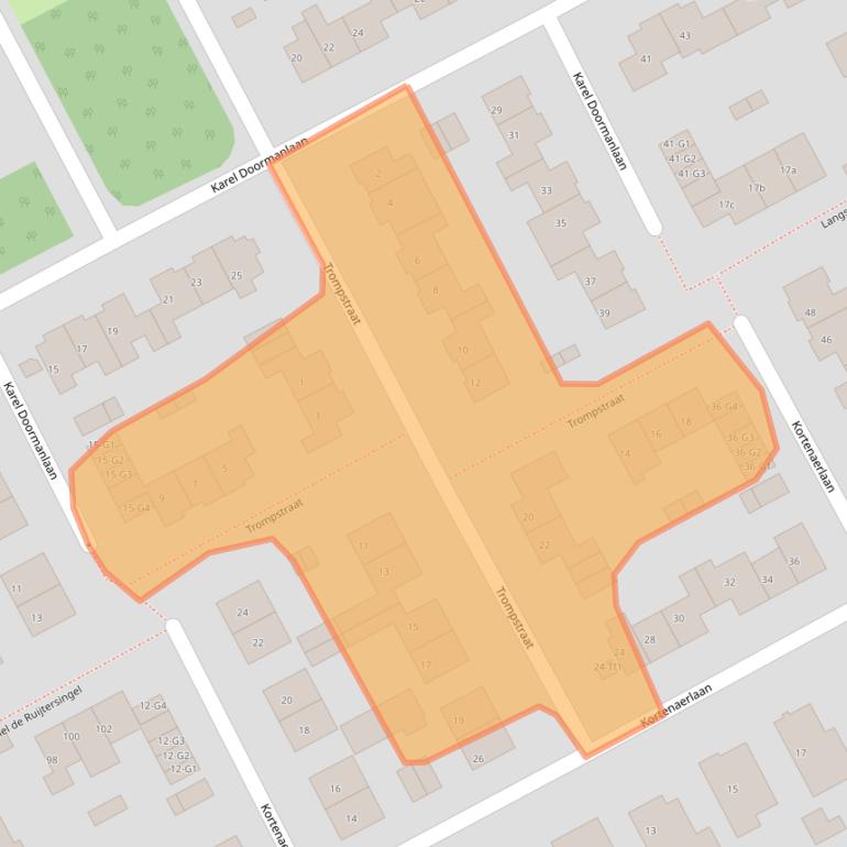 Kaart van postcodegebied 4535BT.